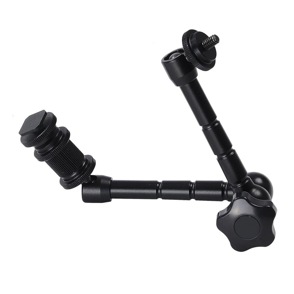 Camgeeker 11 Inch Articulating Magic Friction Arm for Hot Shoe Mounts to Work with LED Panel, DSLR Monitor, Mic 7ARM