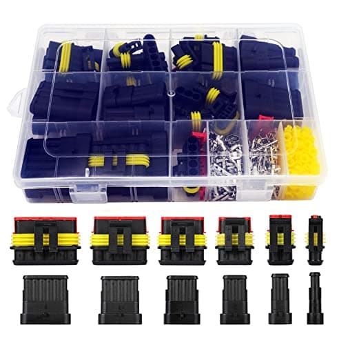 372Pcs Waterproof Automotive Electrical Connectors Quick Connect and Disconnect Wire Connector Terminals 1/2/3/4/5/6 Pin Connectors Kit (18 Sets)