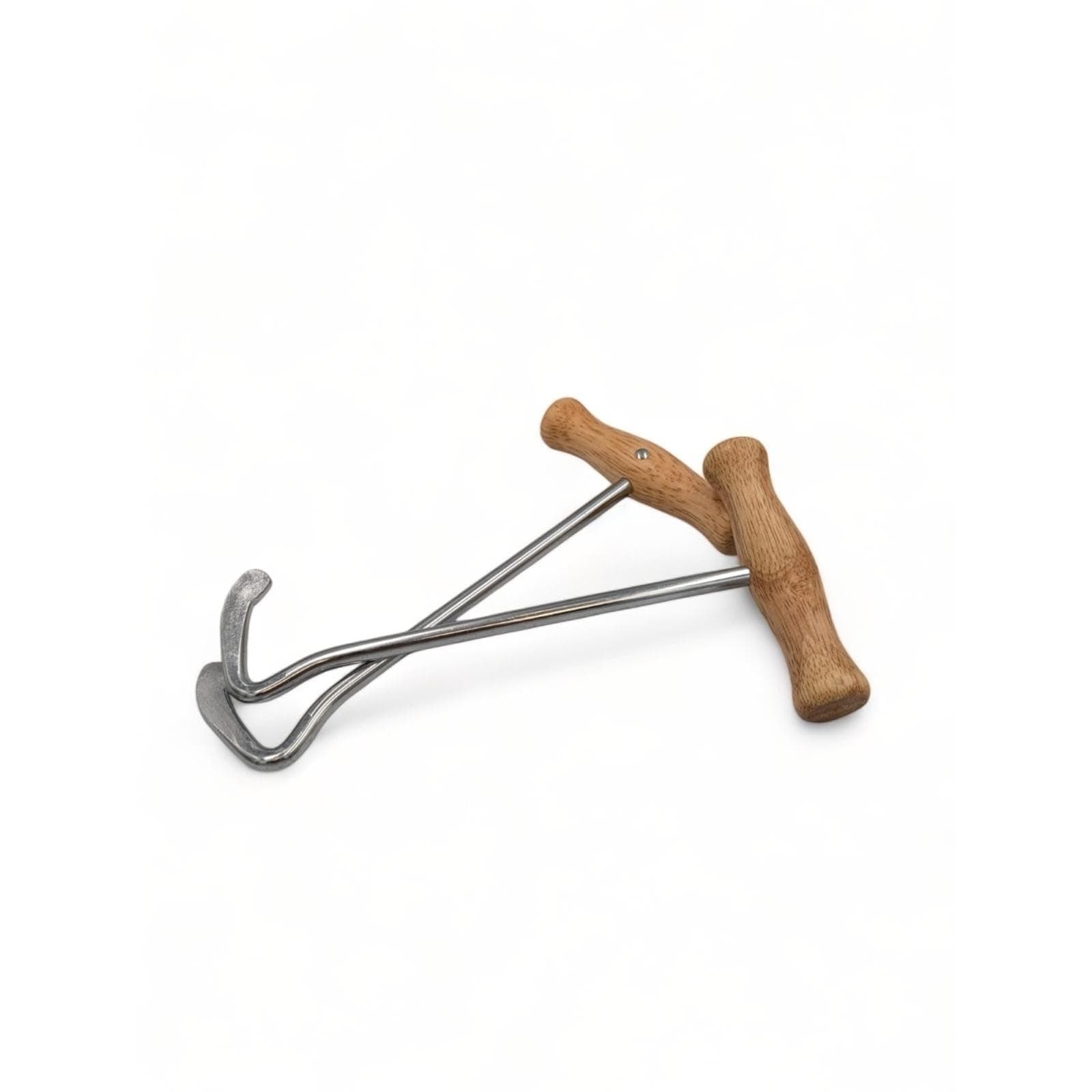 Wooden Handle Boot Pulls - Boot Hooks with Wooden Handle & Steel Hooks - Boot Puller with Durable, Easy Grip Design