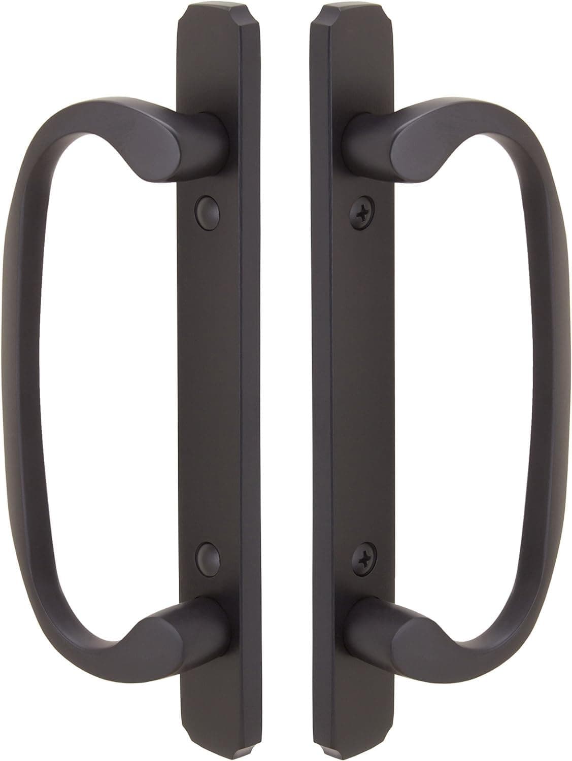 Sliding Glass Patio Door Dummy Handle Set, Mortise Type, Bronze, 3-15/16" Screw Holes