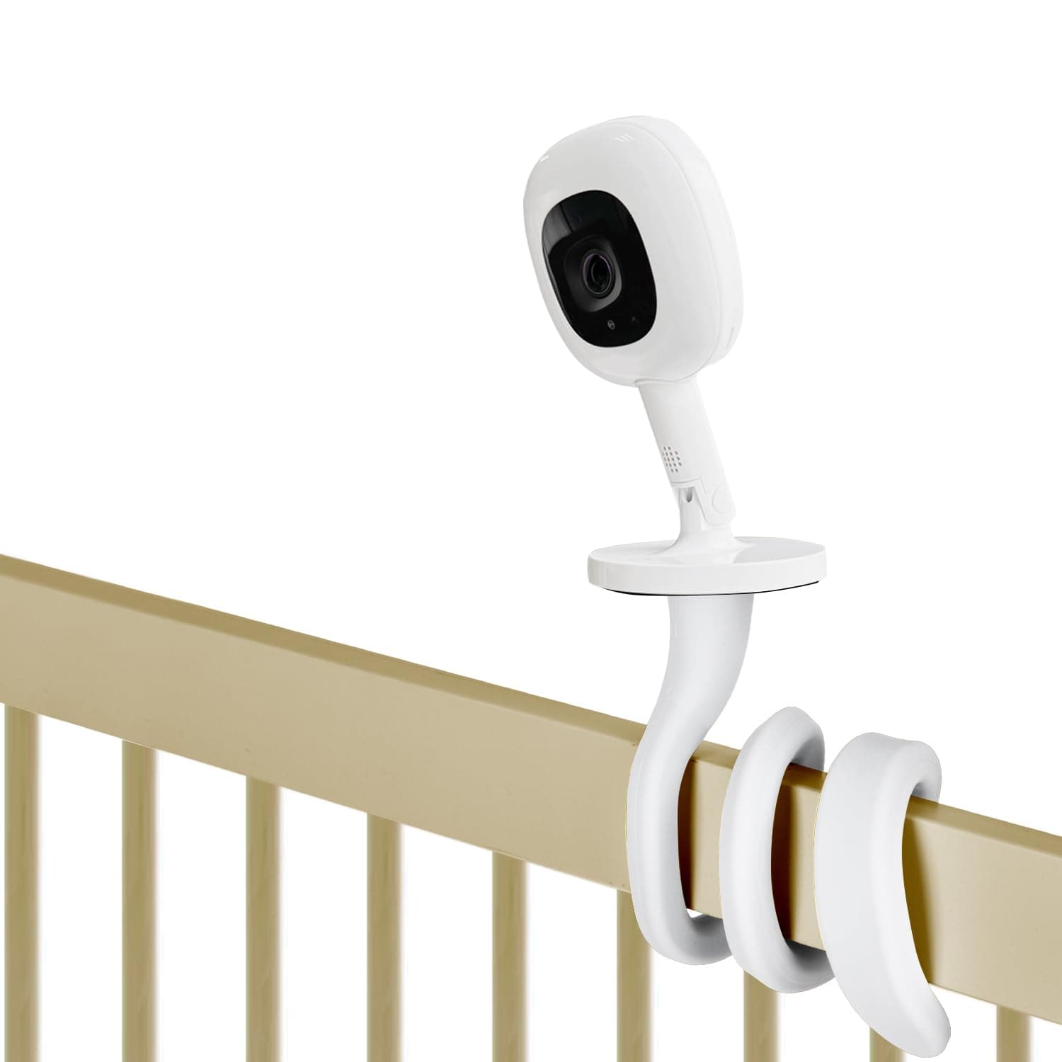 iTODOS Baby Monitor Mount Compatible with Nanit Pro Smart Baby Monitor & Flex Stand, Versatile Twist Mount Without Tools or Wall Damage,Travel Monitor Accessory -White