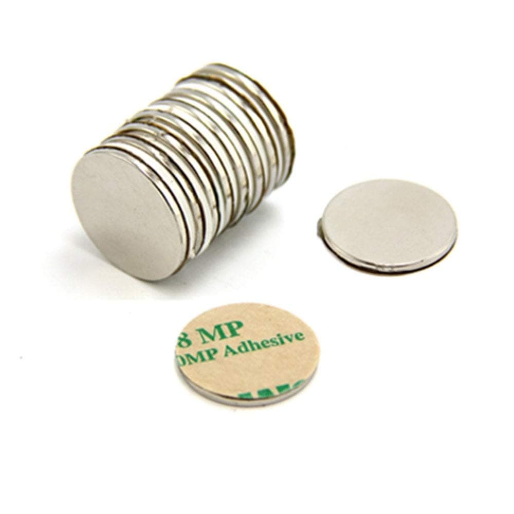 Adhesive N42 Neodymium Magnet for Arts, Crafts, Model Making, DIY, Hobbies, Office and Home - 20mm dia x 1.5mm - 2kg Pull - South - Pack of 4