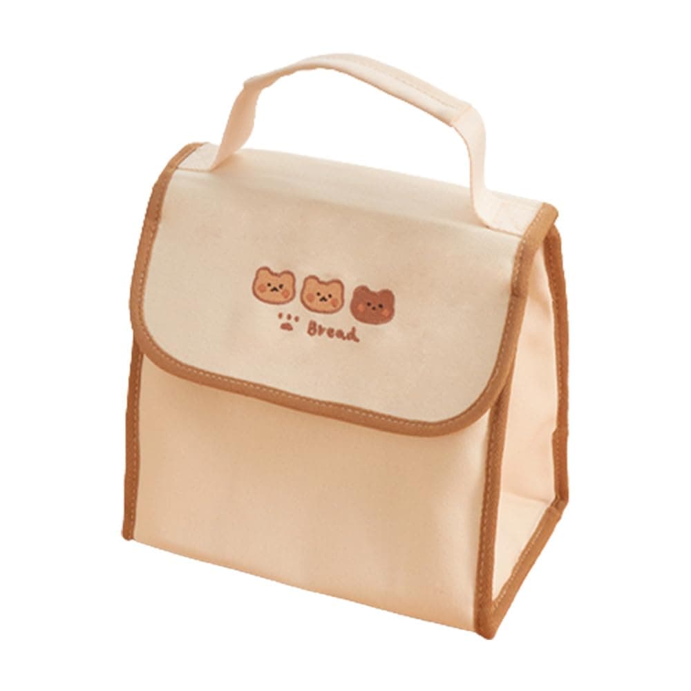 RICHTRUE Kawaii Lunch Bag for Girls Lunch Box Insulated Cute Lunch Bags for Women Insulated Lunch Box for Kids (Bear-Flip)