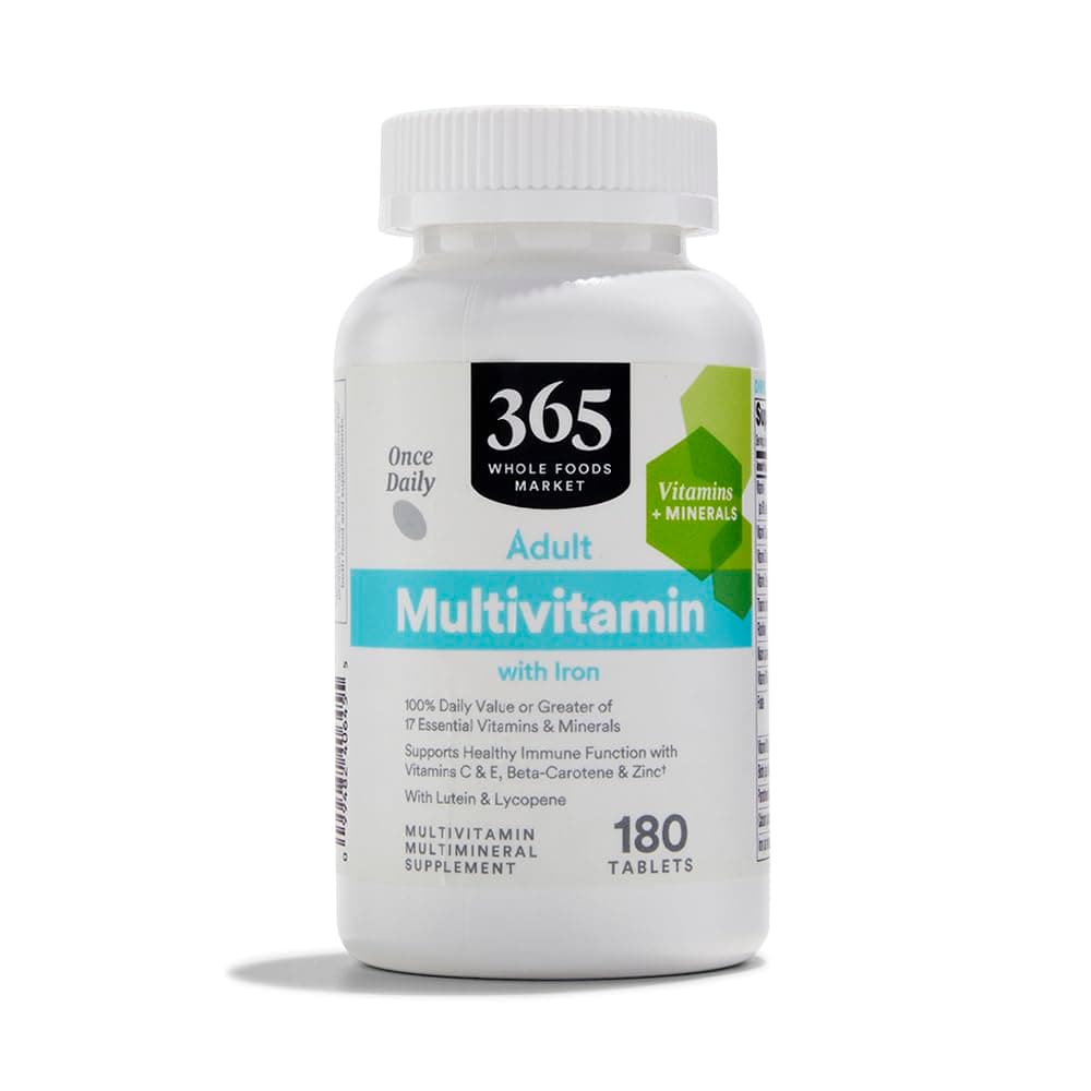 365 by Whole Foods Market, Adult Multivitamin with Iron, 17 Essential Vitamins and Minerals, 180 Tablets