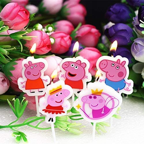 PartyToko Happy Birthday Candle/Scented Theme Candle/Party Supplies/Decoration//Happy Birthday Theme/familypink Theme Set of 5 pcs Candle Topper