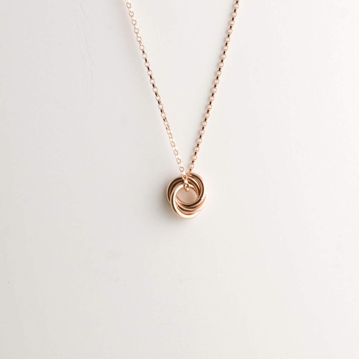 Mini Love Knot Necklace - Rose Gold Filll