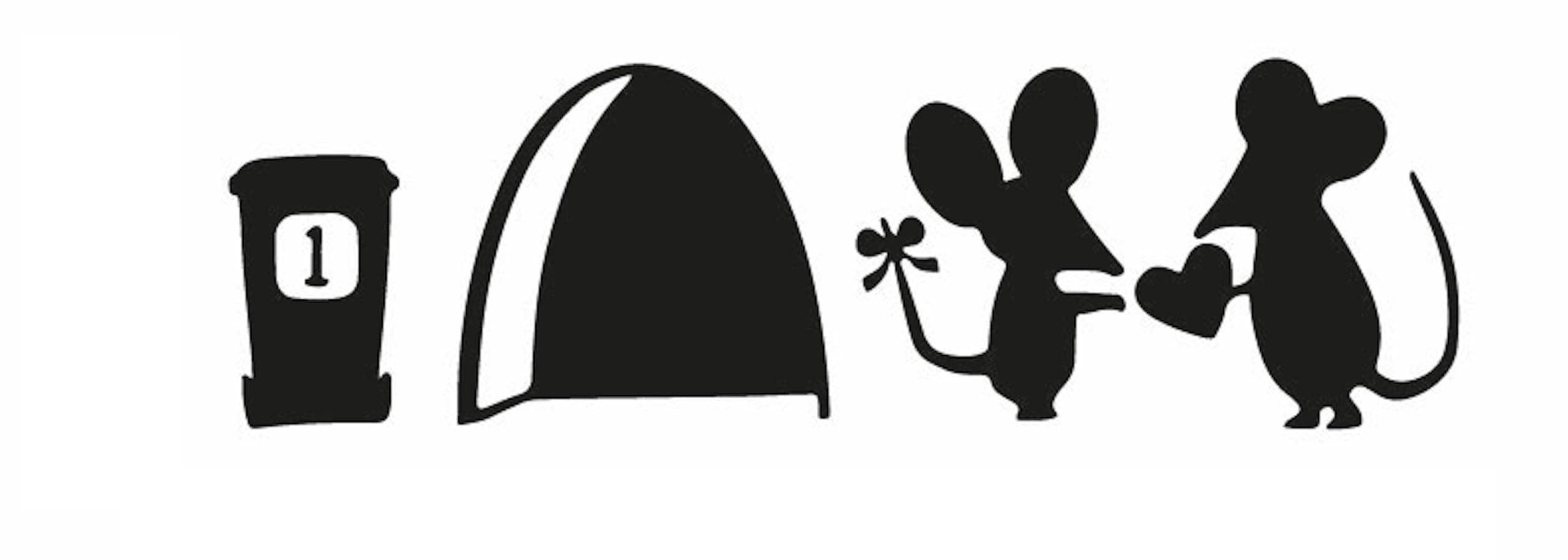 Mouse Love Heart Wall Art Sticker | Mice Cute Vinyl Decal | Funny Mouse Hole in The Wall | Mouse Home Skirting Board | Mice Home, Skirting Board, Bedroom, Kid's Room