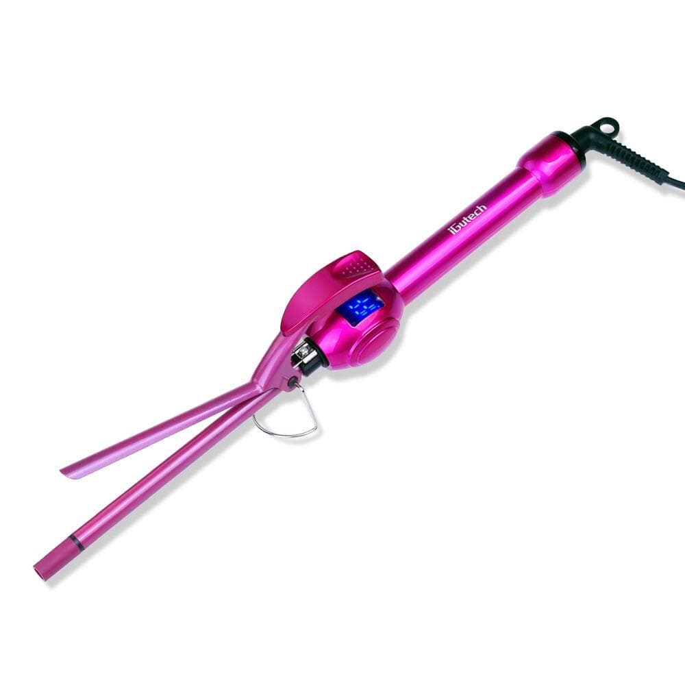 Curling Tongs, Super Tourmaline Ceramic Barrel Curling Iron, 9mm Hair curlers, Unisex for Men Women Kids