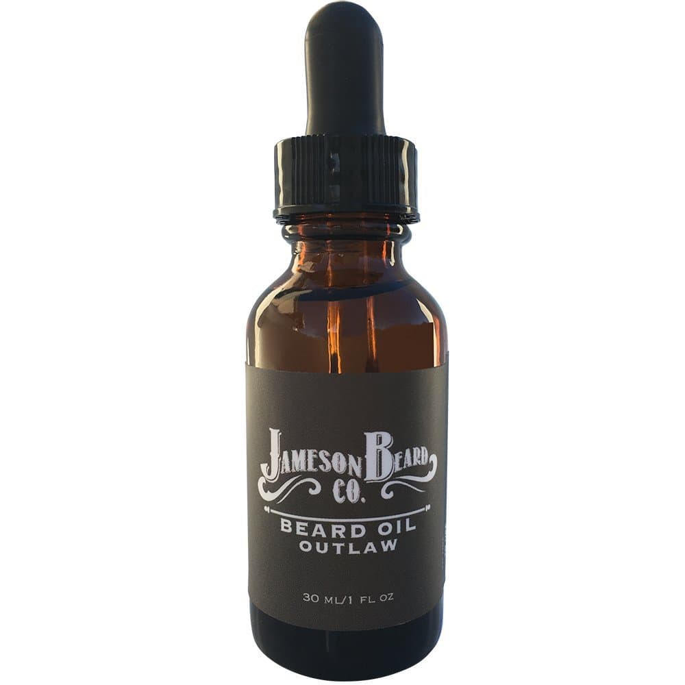 Organic Natural Premium Beard Oil for Beard Growth and Grooming for Men (Outlaw Scent + 1 oz) by Jameson Beard Co