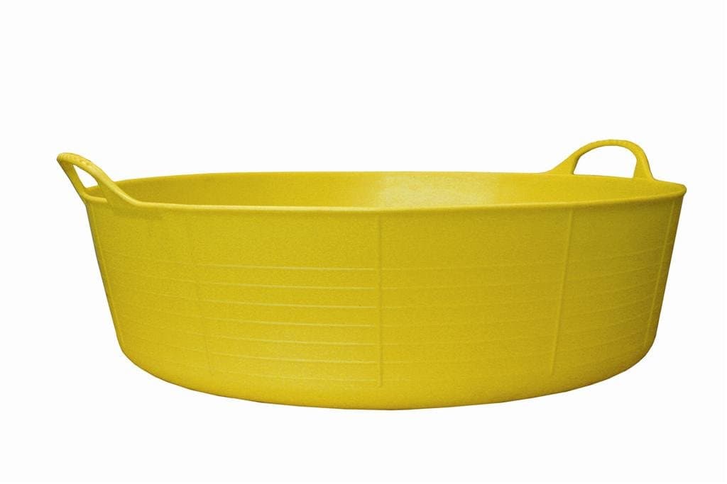 Red Gorilla - Gorilla Tubs & Recycled Black Tubs - Large Shallow 35L -Yellow