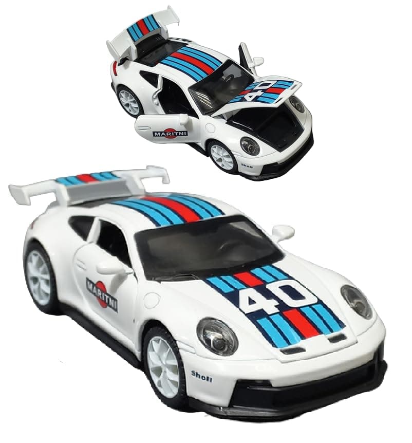 Porche 911 GT3 RS RSR Turbo S Diecast Model Cars,Pull Back Car with Light and Sound Collectible Cars for Kids and Adult