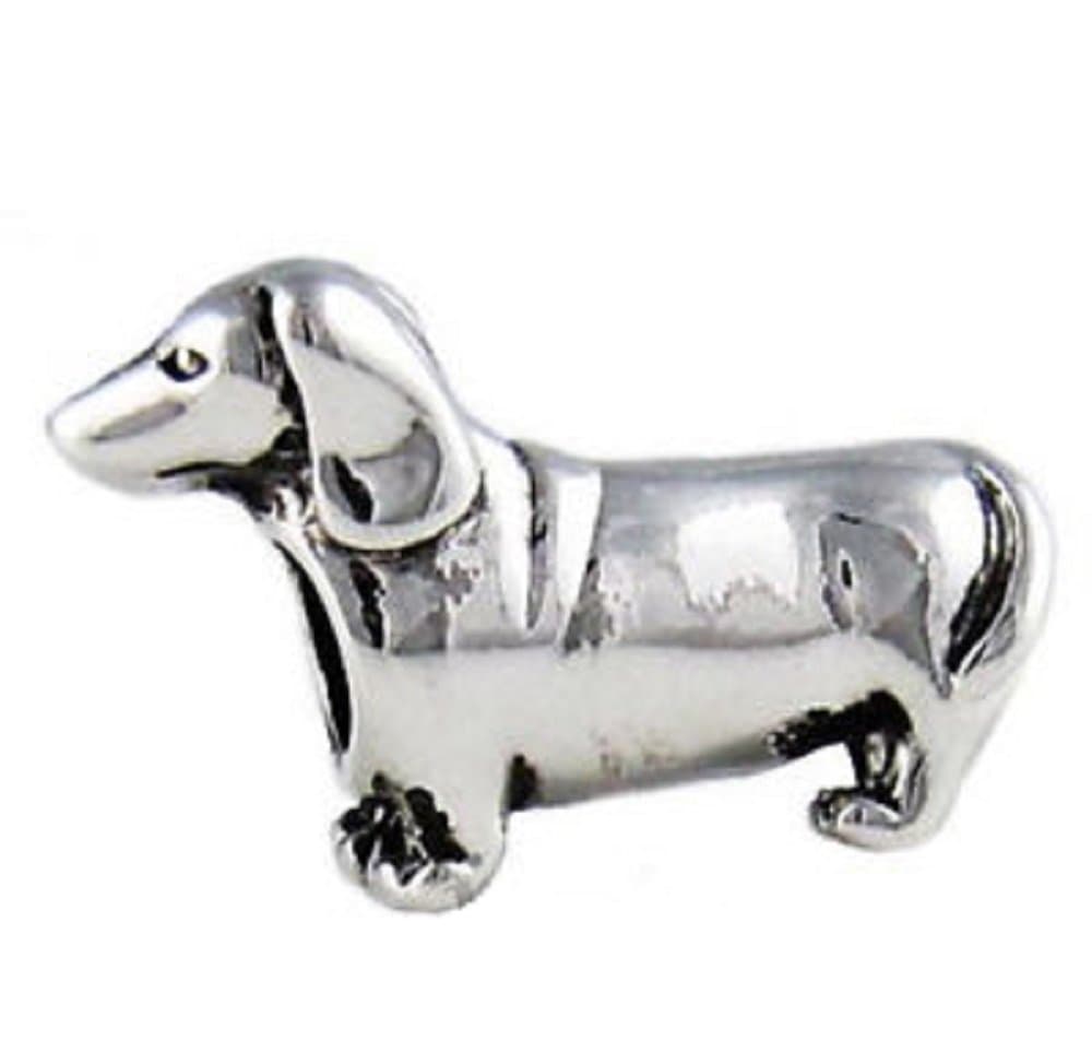 EvesErose(TM) Silver Weenier Dog Dachshund Bead Charm fits Pandora and Similar Bracelets