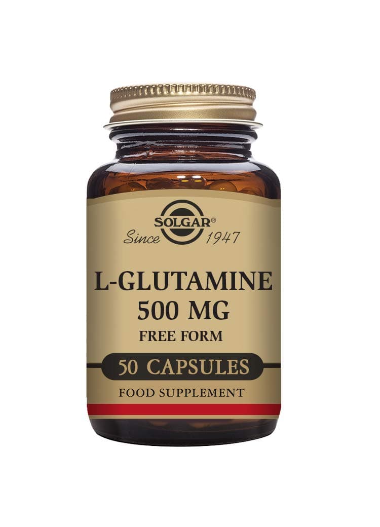 Solgar L-Glutamine 500 mg Vegetable Capsules - Pack of 50 - Fuel For Muscles - Supports An Active Healthy Lifestyle - Vegan and Gluten Free