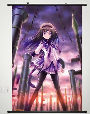 Home Decor Anime Puella Magi Madoka Magica Cosplay Wall Scroll Poster Fabric Painting Akemi Homura 23.6 X 35.4 Inches-085