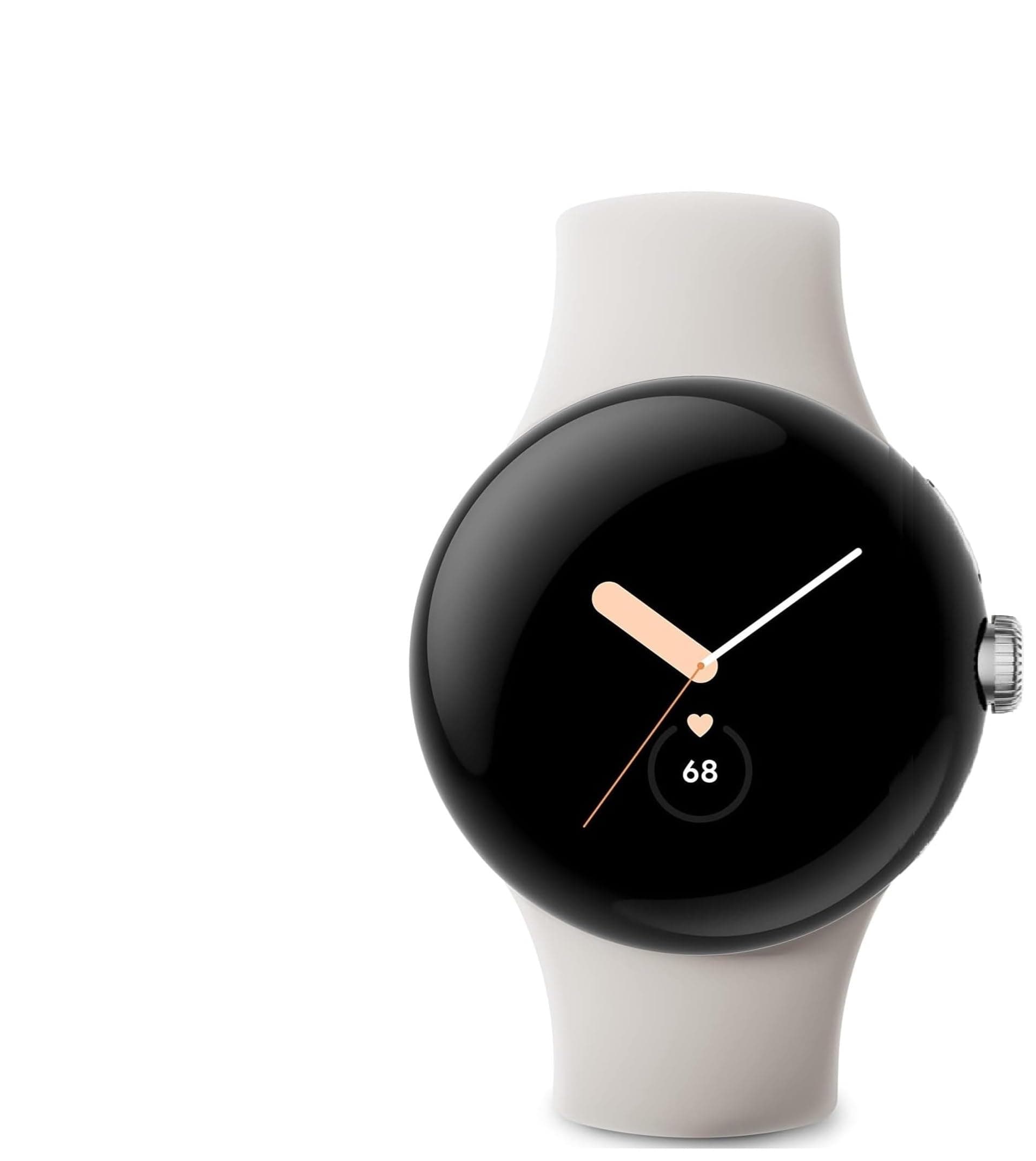 Google Pixel Watch LTE Smartwatch Compatible with Cellular or WiFi Data, GPS, BT and Heart Rate Monitor 41mm, Bulk Packaging (Polished Silver Chalk)