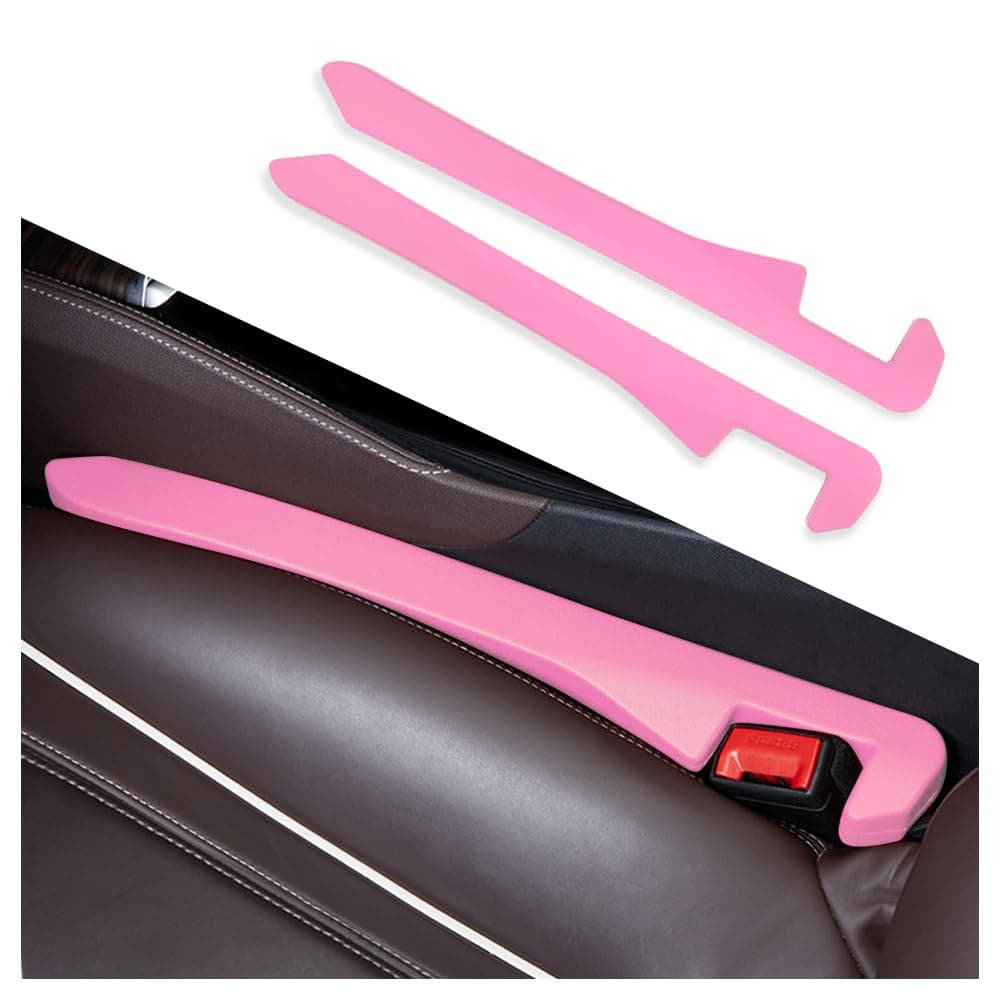 2PCS Car Seat Gap Filler,Super Flexible Car Side Seat Gap Filler Car interior Accessories,Universal CCar Organizer Between Seats for Tightly Filling Seat Gaps (Pink)……