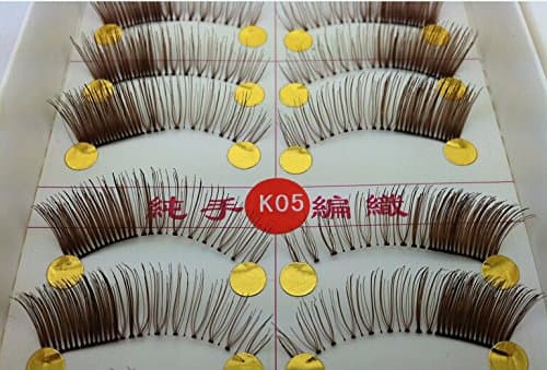 Brown 10 Pair Handmade Natural Soft Long False Eyelashes Fake Eye Lash Makeup P43