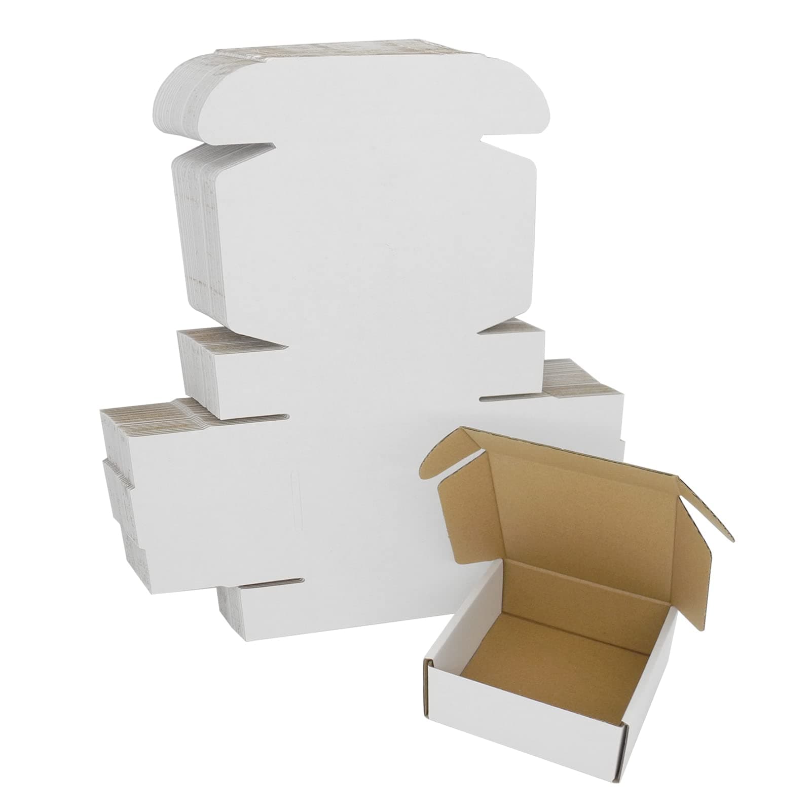 5x5x2 Shipping Boxes, Small White Gift Box Corrugated Cardboard Boxes Jewelry Mailing Packaging Mailers for Small Business Lightweight Flat Cute Literature Mailer, 25 Pack