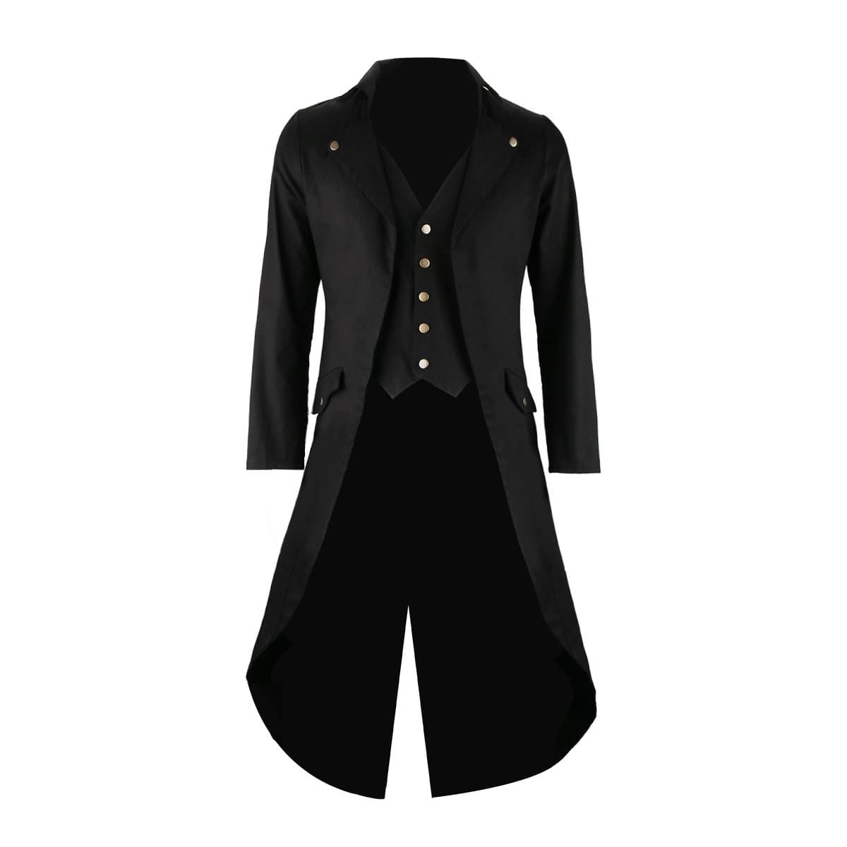 SOLOTIMES mens Mens Black Tailcoat Jacket