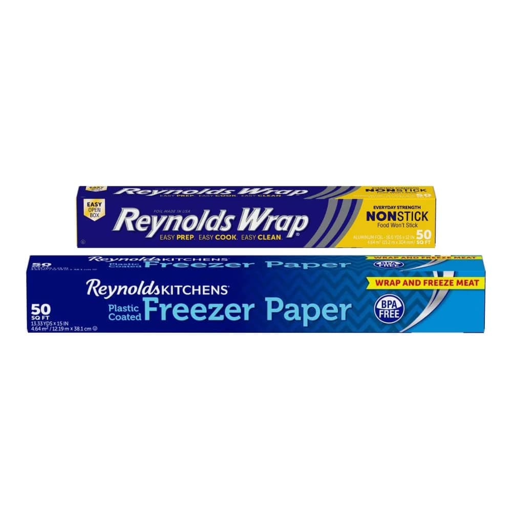 Variety, 1 Reynolds Wrap Heavy Duty Non Stick Aluminum Foil, 50 Sqft, 1 Reynolds Freezer Paper 50 sqft, 1 CT Variety Pack