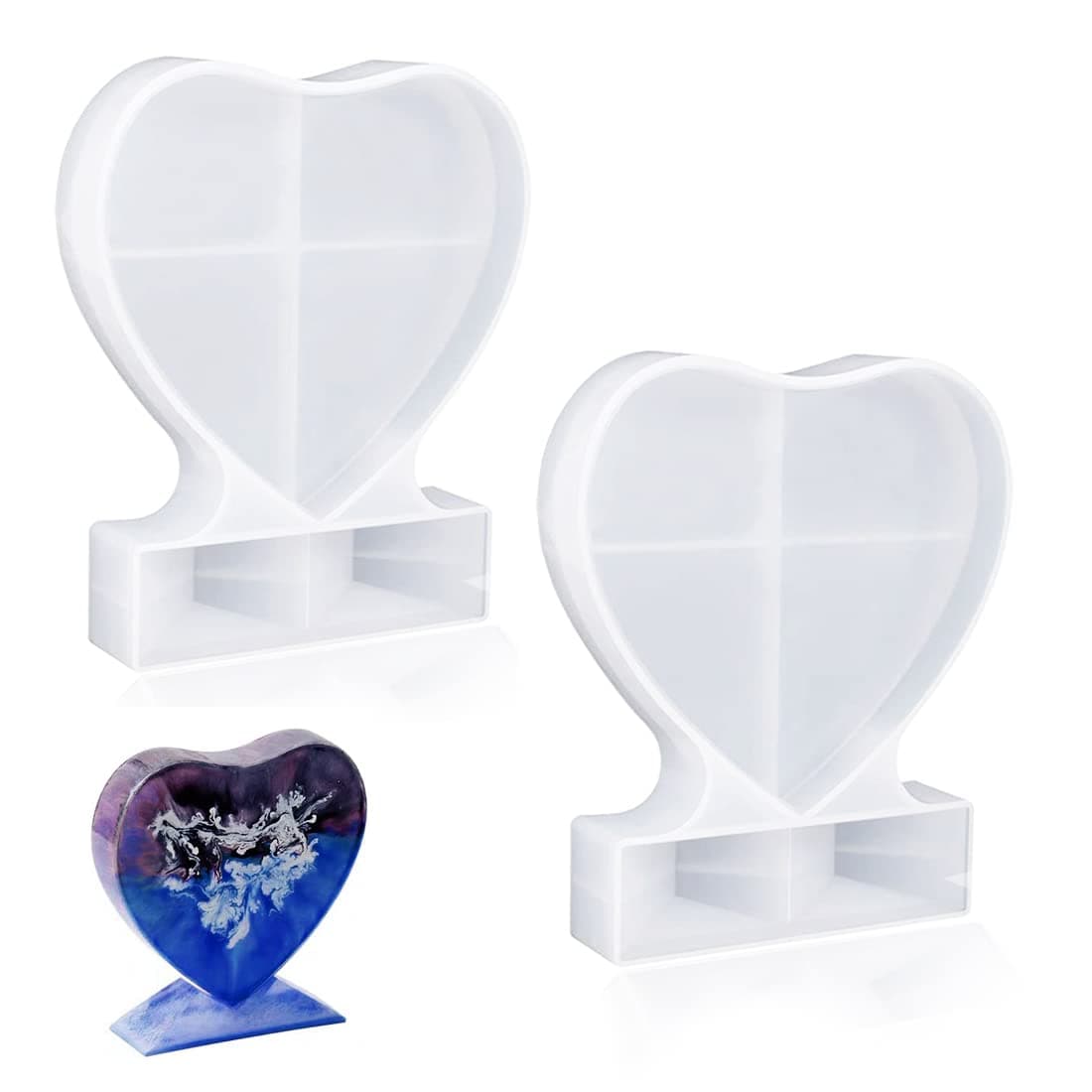2 PCS Heart Photo Frame Resin Mold, TuNan Picture Frame Silicone Moulds for Epoxy Resin Casting Home Decoration DIY Art Crafts Handmade Gifts