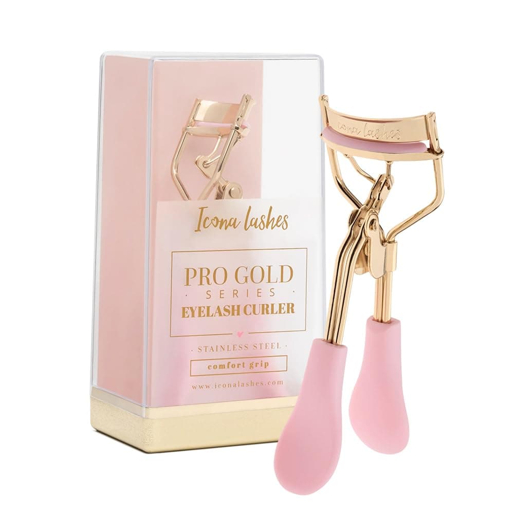 - Eyelash Curler - 24K Gold-Plated Stainless Steel Precision Eye Lash Curler for Lush, Luxurious Lashes - Silicone Eyelash Curler Pads, Ergonomic Cushioned Handles - With Replacement Pads
