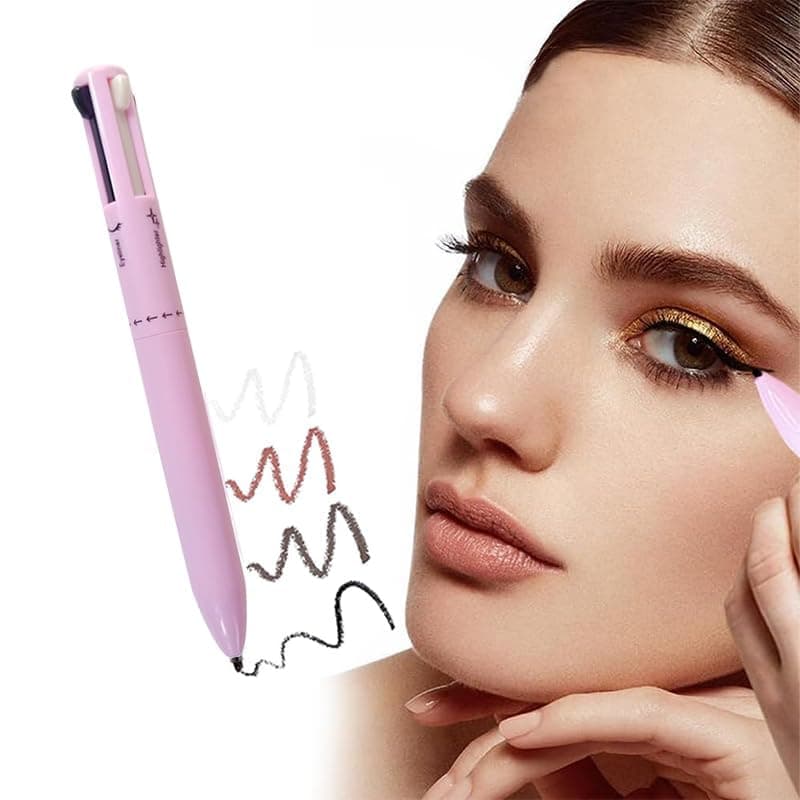 My Colors 4-in-1 Make-Up Pen, Eye Liner, Brow Liner, Lip Liner, & Highlighter Pen, Waterproof All In One Makeup Pen Eye Long-Lasting Multifunctional Cosmetic Pen Makeup Pen, for Women Girl