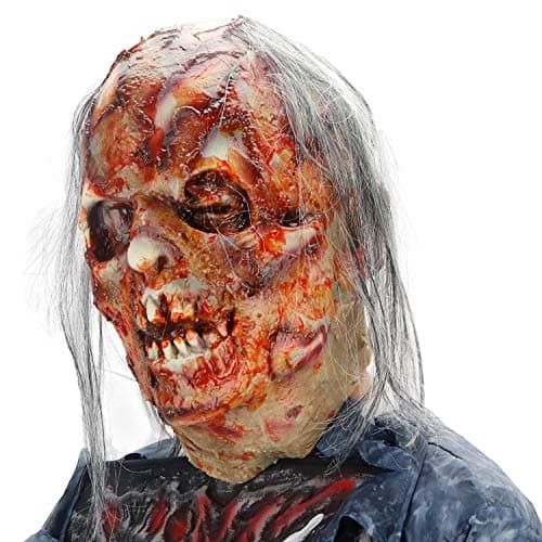 MOLEZU Scary Walking Dead Zombie Head Mask Vampire Mask for Adult Latex Creepy Halloween Horror Costume Decoration Props.