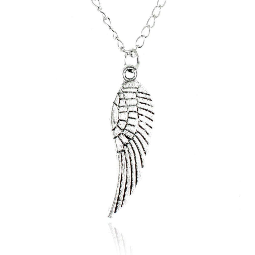 iLoveFashionAccessories Silver Single Angel Wing Necklace
