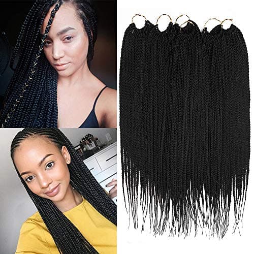 6Pcs/lot Medium Box Braids Crochet Hair Crochet Box Braids Synthetic Hair Crochet Braids(20Inches,#2)