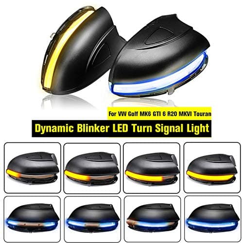 Turn Signal Light Indicator, 1 Pair Dynamic Blinker LED Turn Signal Light for VW Golf MK6/ G-TI 6/VW R20 2008-2012/Touran 2011-2015