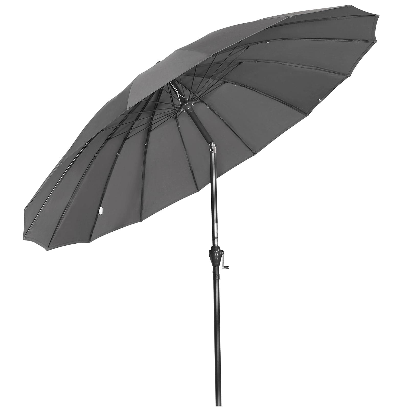 Angel Living2.7M Parasol with Fiberglass Rib,Aluminum Garden Patio Parasol Umbrella with Tilt,UV Protection (Grey)