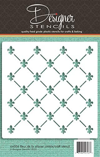 Mini Fleur de Lis Allover Pattern Cookie and Craft Stencil by Designer Stencils