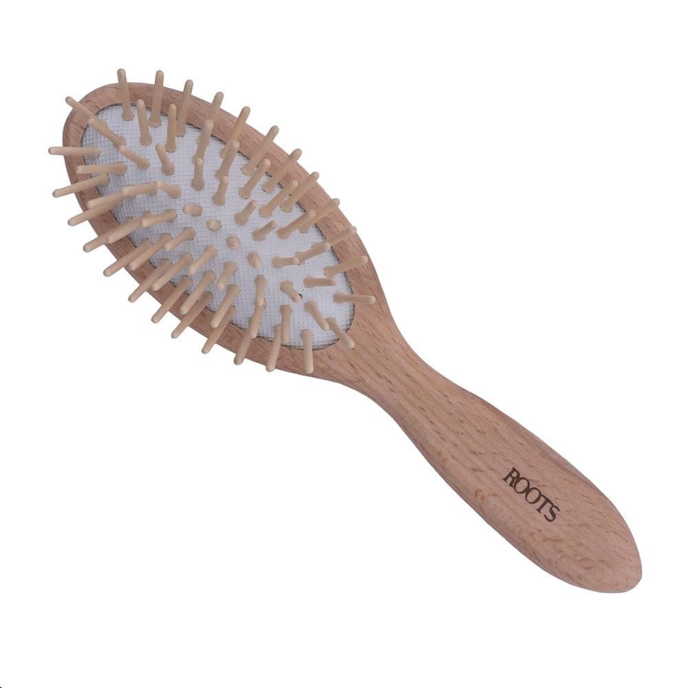 - Wooden Hair Brush with Wooden Pins | Round Soft Tips | Prevent Scalp Scraping & Cuticle Damage | Lightweight & Provide Massage | For Men & Women | Length 6.8 Inch, Model No - WPS-BW