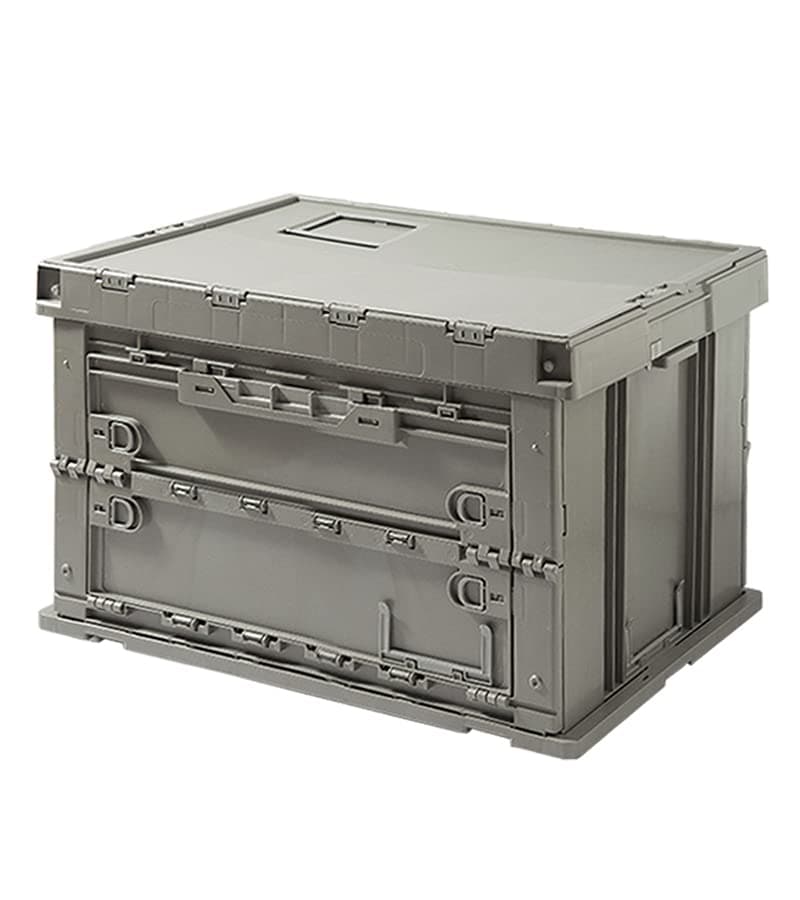 SHIMOYAMA Camping Storage Box, Foldable Storage Bin for Picnic, Home and Office Organization Containers, 75L, Celadon Green