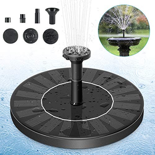 PETBROO Solar Fountain Pump, Solar Powered Bird Bath Fountain Pump 1.4W Solar Panel Kit Water Pump