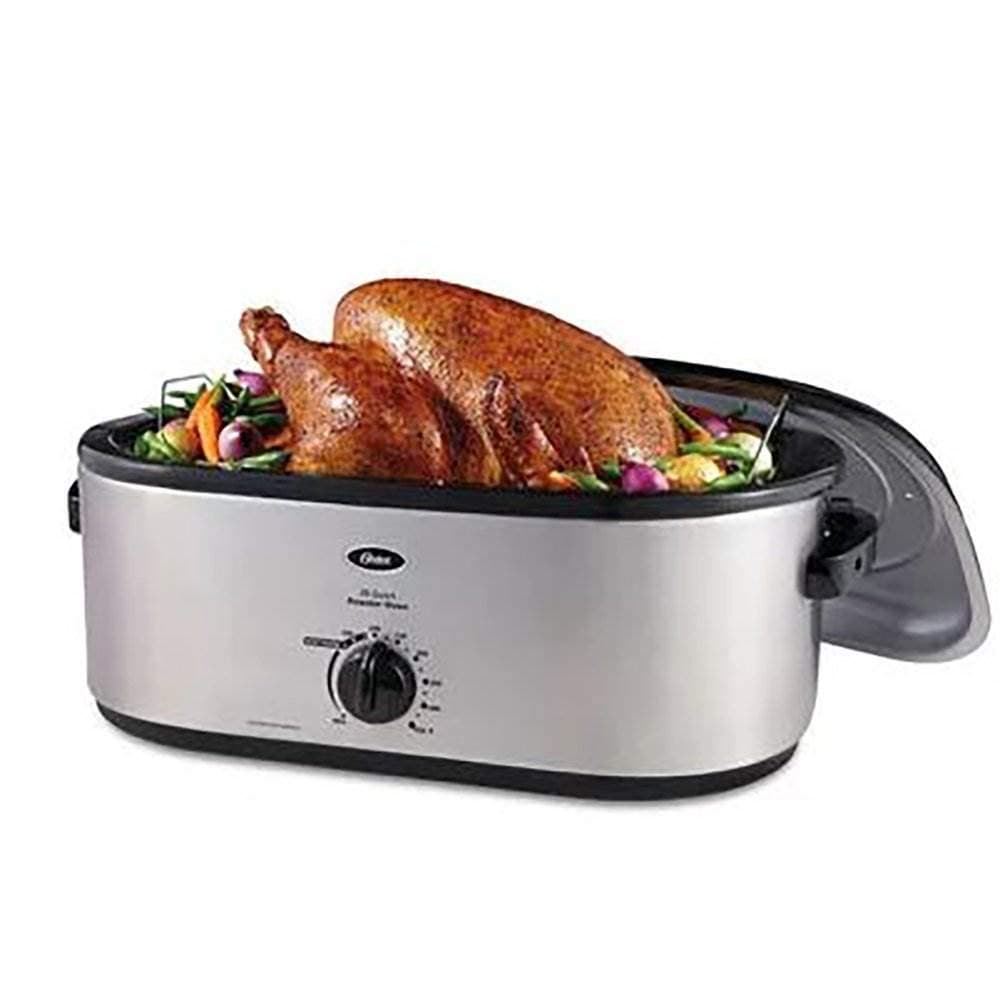 Oster 24-Pound Turkey Roaster Oven, 20-Quart Capacity, Stainless-Steel