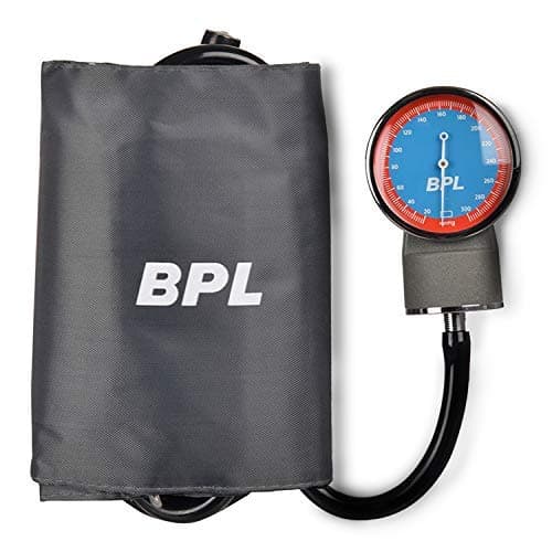 BPL Medical Technologies Aneroid Sphygmomanometer Arm Blood Pressure Monitor (Gray), Black
