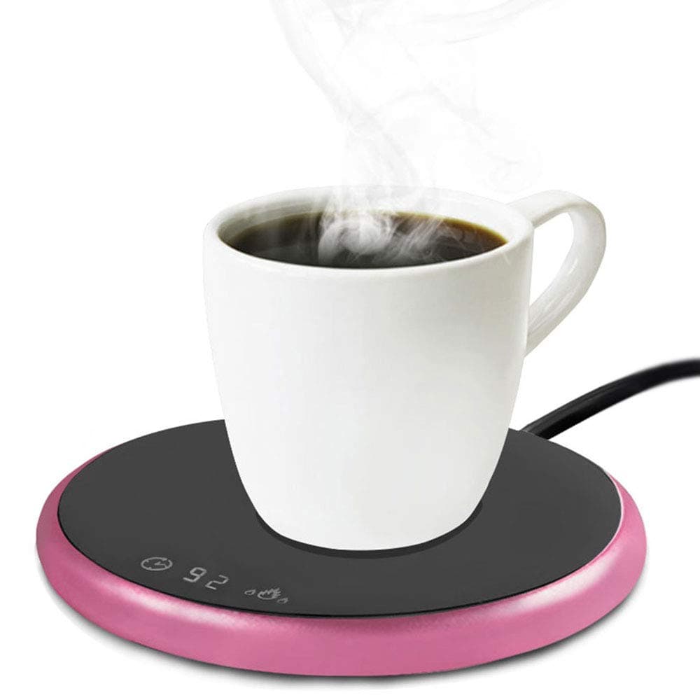 Coffee Mug Warmer Electric Smart Beverage Warmer with Timer & Temperature Control for Office/Home Suitable for Water,Cocoa,Milk & Coffee Electric Cup Beverage Plate - Pink