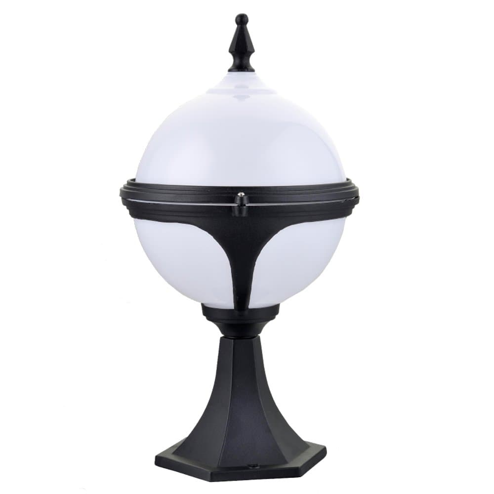 Mystic Traditional White Globe Pedestal Light with LED Bulb