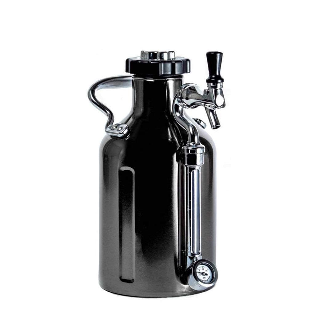 GrowlerWerks uKeg Carbonated Growler, 64 oz, Black Chrome