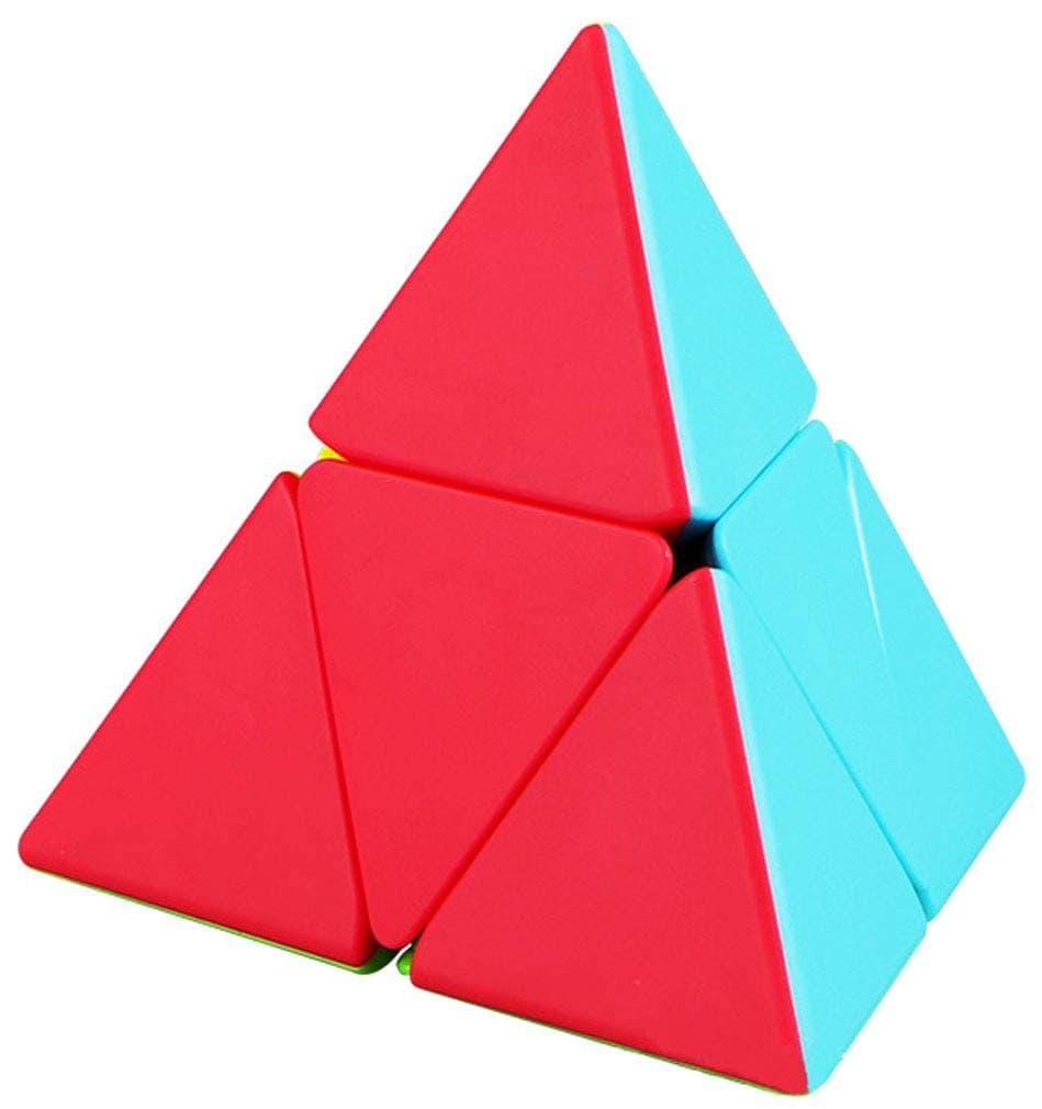 TANCH QIYI Pyramid Speed Cube 2X2 Stickless Triangle Magic Cube Puzzle Toy Colorful
