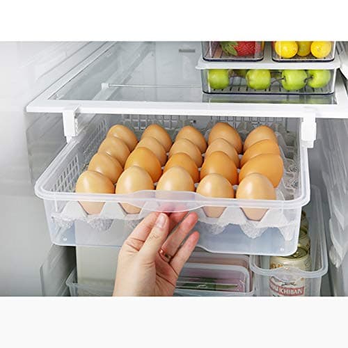 30-Eggs Storage Organizer for Kitchen Refrigerator, Egg Tray, Egg Storage for Fridge, Pull out basket Organizer