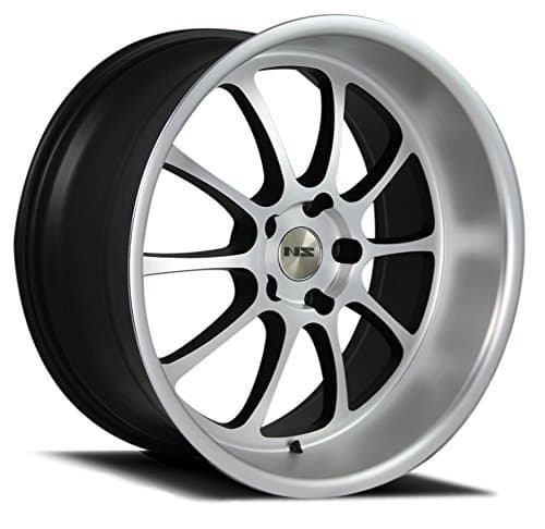 NS Series Drift Ten Matte Black Wheel with Machined (18 x 10.5 inches /5 x 114 mm, 35 mm Offset)