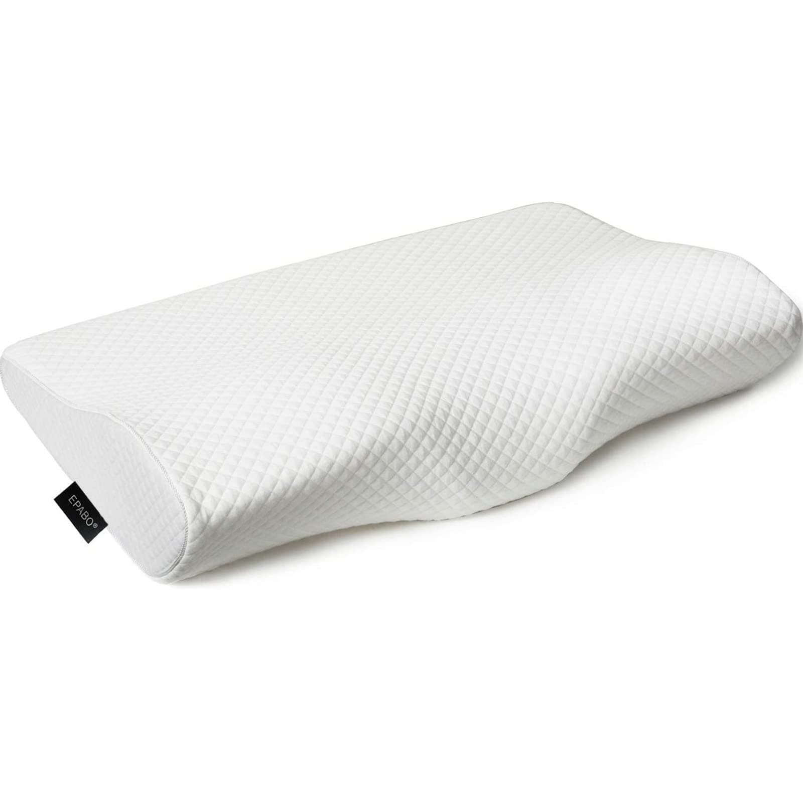 Contour Memory Foam Pillow Orthopedic Sleeping Pillows, Ergonomic Cervical Pillow for Neck Pain - for Side Sleepers, Back and Stomach Sleepers, Free Pillowcase Included (Firm & Standard Size