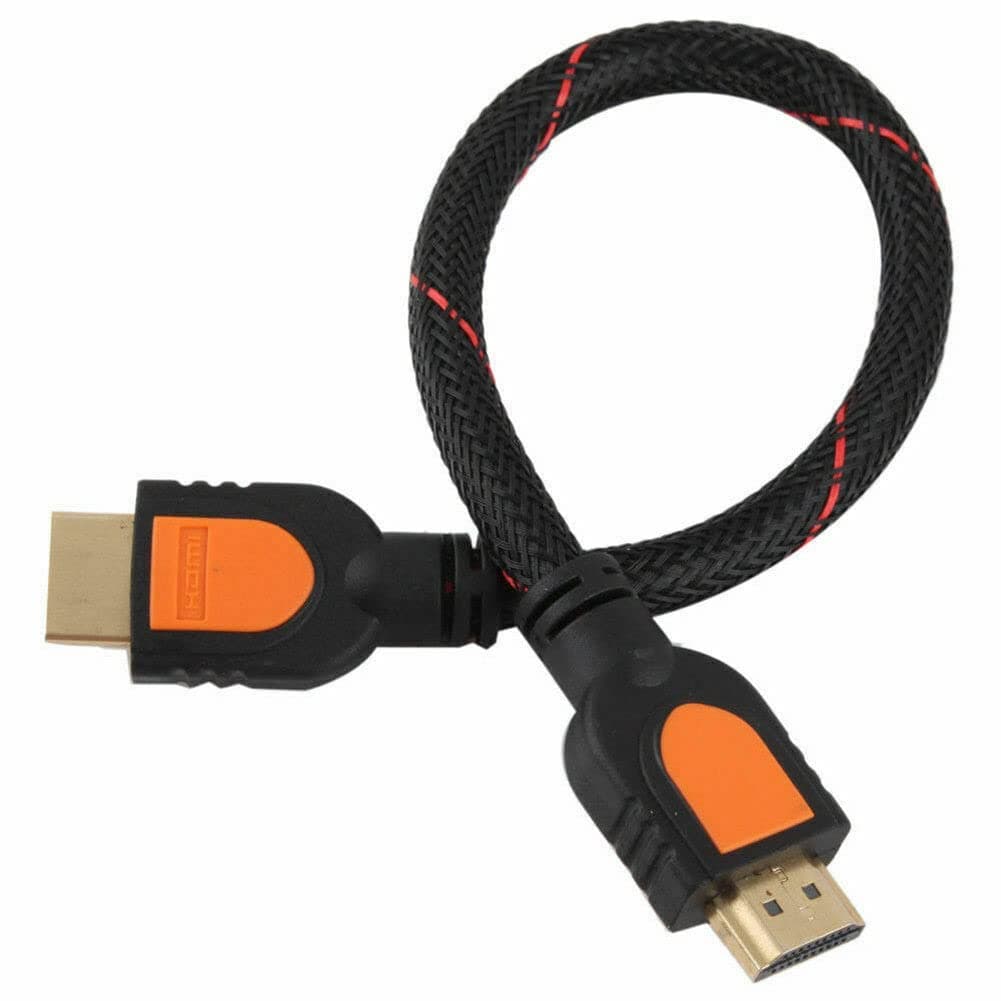 30cm 1 Foot short HDMI Cable for HD TV 3D 1080p One Feet HDMI 1.4 braided gold