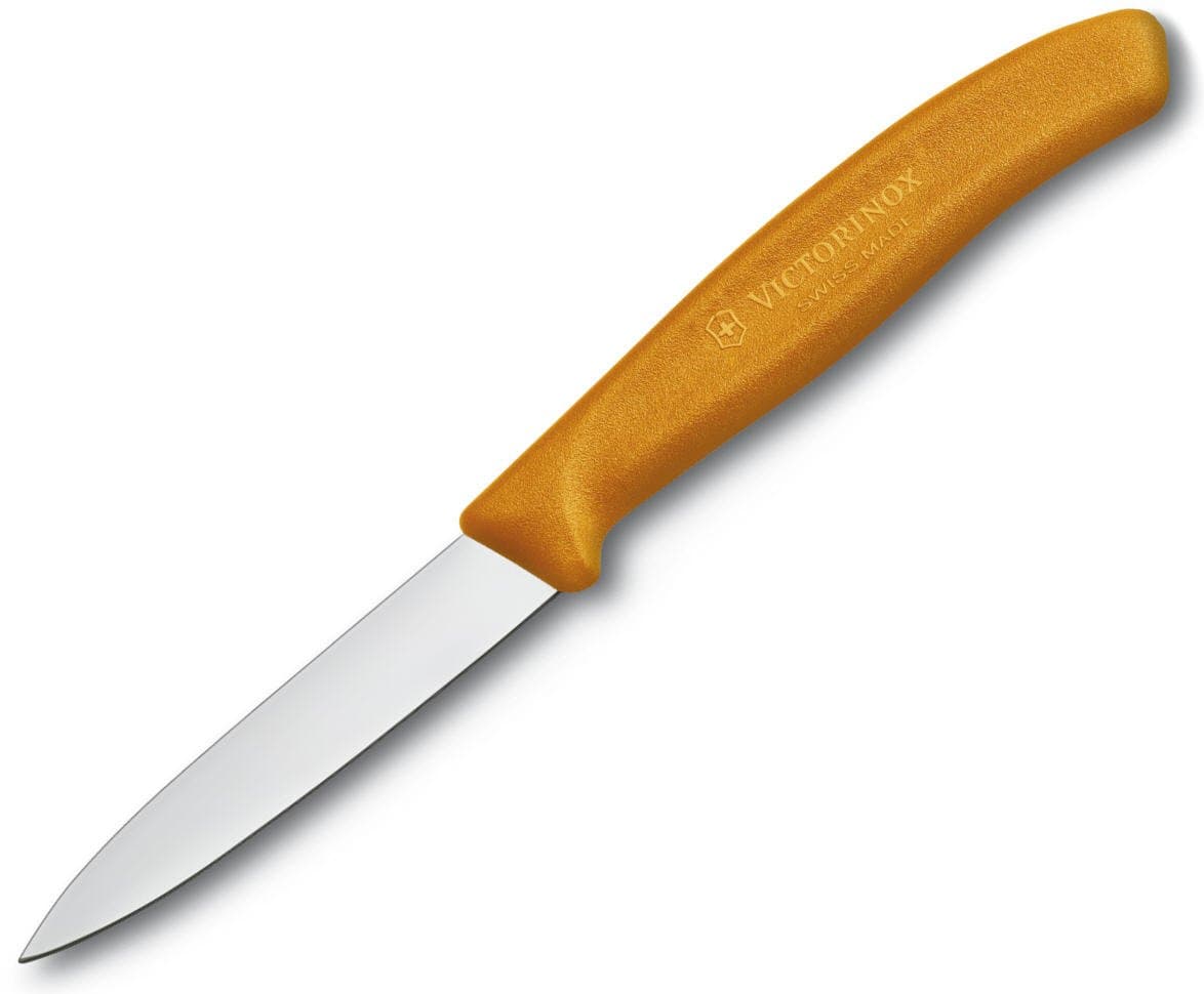 Victorinox 3.25 Inch Swiss Classic Paring Knife with Straight Edge, Spear Point, Orange, 3.25" Paring
