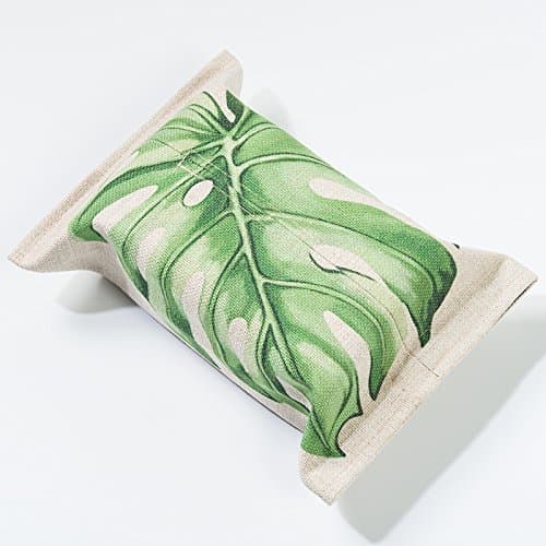TISZJHU Plant Cotton Linen Tissue Box Living Room Tissue Paper Rainforest Tissue Paper Bag Paper Box Pumping Pumping Bag,A banana leaf