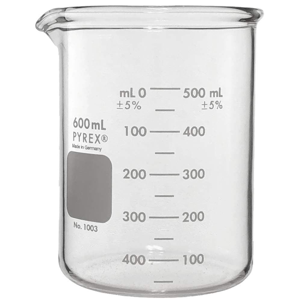 Heavy Duty Griffin 1003 600mL Beaker Double Scale Graduated; Each