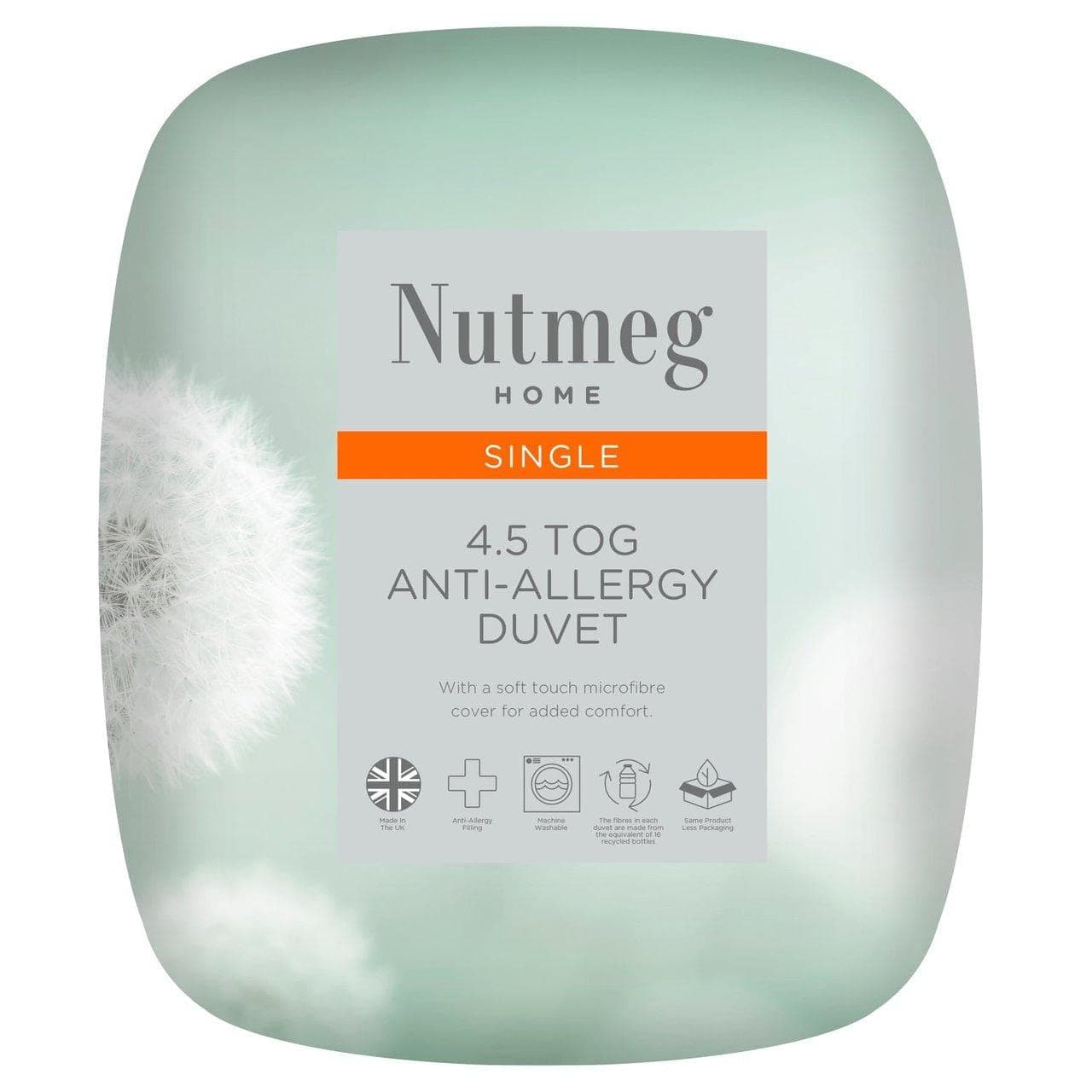 MORRISONS Nutmeg Home Anti-Allergy 4.5 Tog Duvet